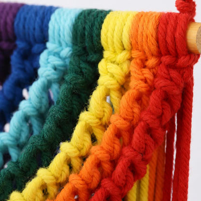 Handgewebtes Regenbogen-Baumwollseil als Wandbehang - image 5