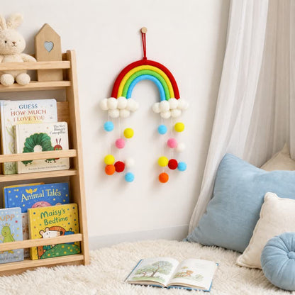 Handgewebter nordischer Regenbogen-Wandbehang - image 1