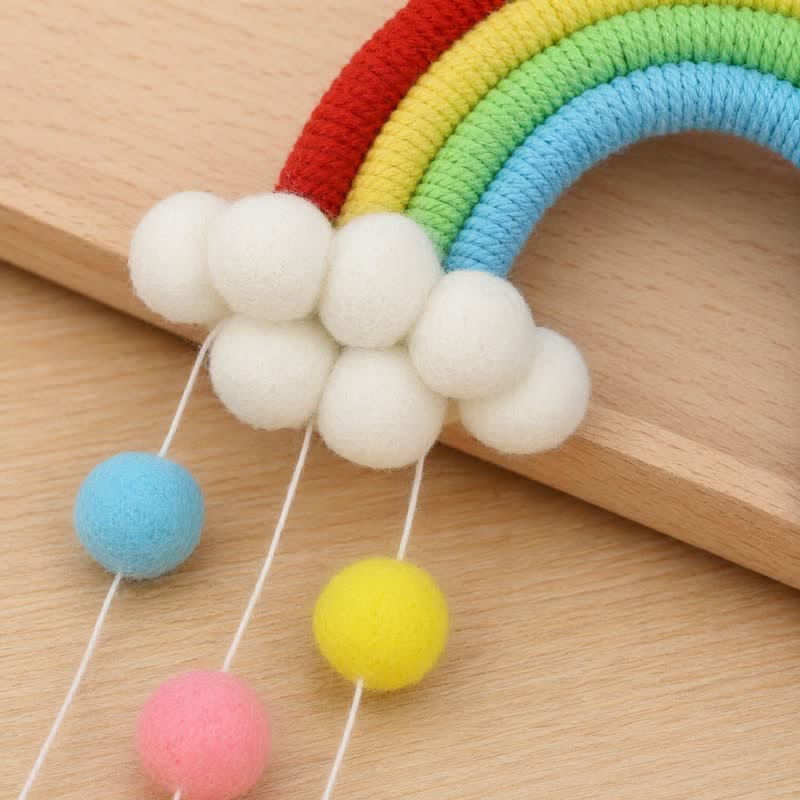 Handgewebter nordischer Regenbogen-Wandbehang - image 6