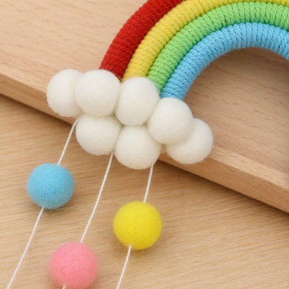 Handgewebter nordischer Regenbogen-Wandbehang - image 6