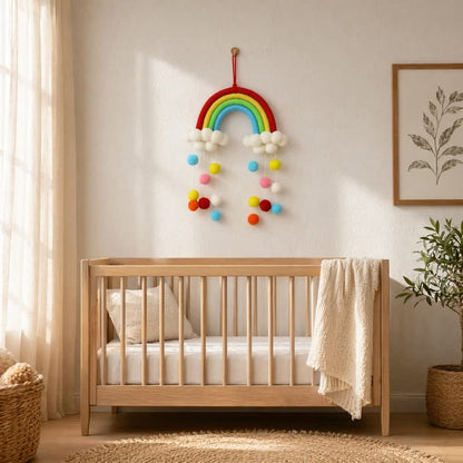 Handgewebter nordischer Regenbogen-Wandbehang - image 3
