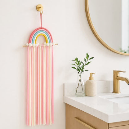 Handgefertigter nordischer Regenbogenquasten-Wandbehang - image 1