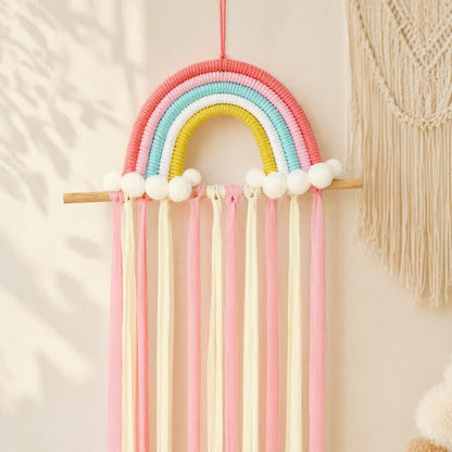 Handgefertigter nordischer Regenbogenquasten-Wandbehang - image 3