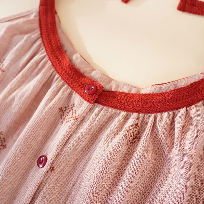 Pyjama-Set aus Baumwollgaze mit Schleifenriemen - image 5