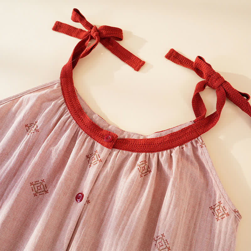 Pyjama-Set aus Baumwollgaze mit Schleifenriemen - image 4