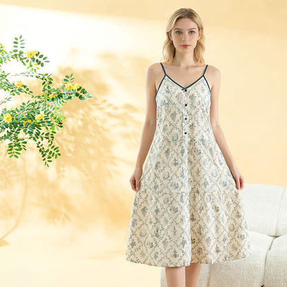Damen-Nachthemd aus geblümtem Baumwoll-Camisole - image 2