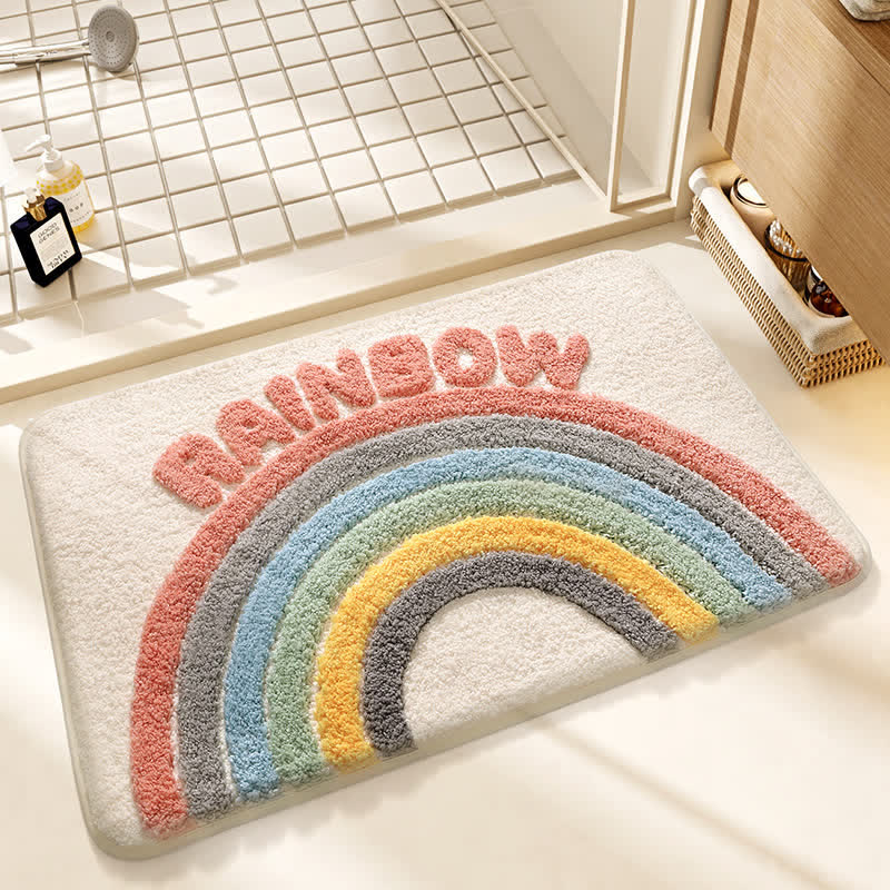 Moderner Regenbogen-Plüsch-Badeteppich - Regenbogen - 31'' × 47'' - image 0