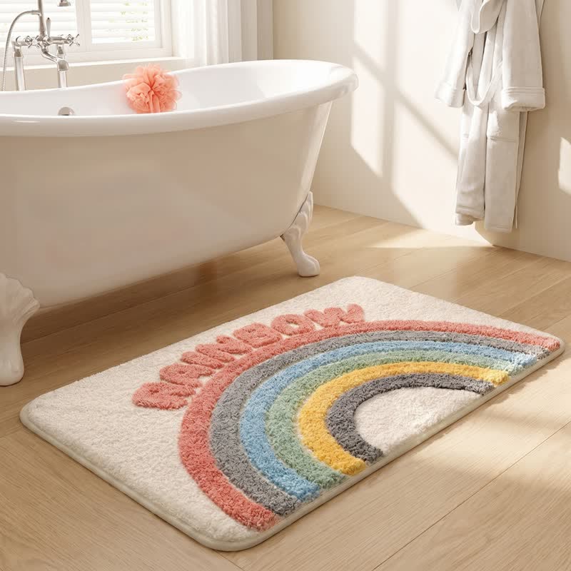 Moderner Regenbogen-Plüsch-Badeteppich - image 4