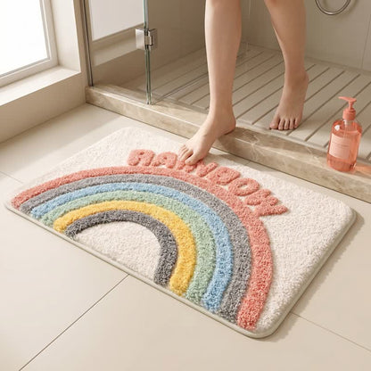 Moderner Regenbogen-Plüsch-Badeteppich - image 3