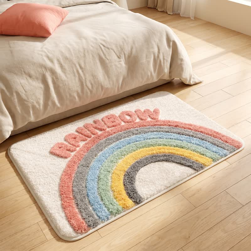 Moderner Regenbogen-Plüsch-Badeteppich - image 2