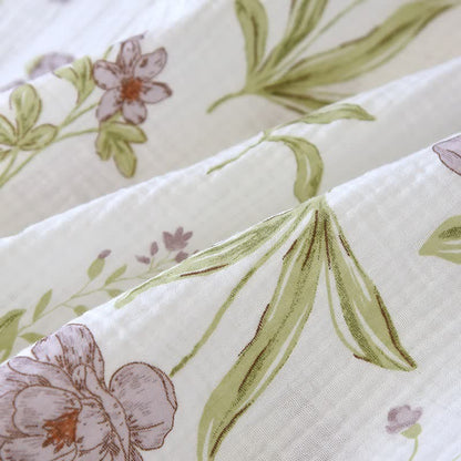 Kimono-Bademantel aus Baumwolle mit violettem Blumenmuster - image 7