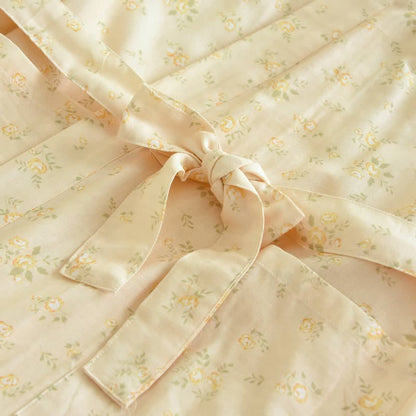 Gelber Kimono-Bademantel aus Baumwollgaze mit botanischem Motiv - image 7