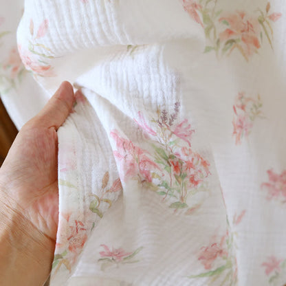 Kimono-Bademantel aus reiner Baumwolle mit rosa Blumenmuster - image 8