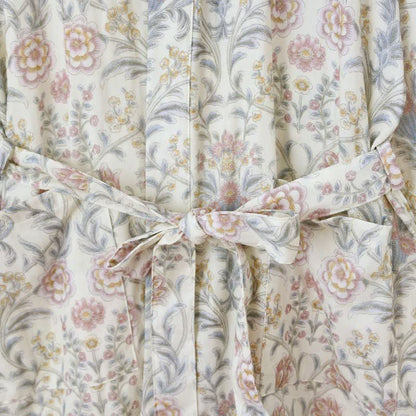 Kimono-Bademantel aus geblümtem Baumwollgaze mit Tasche - image 8