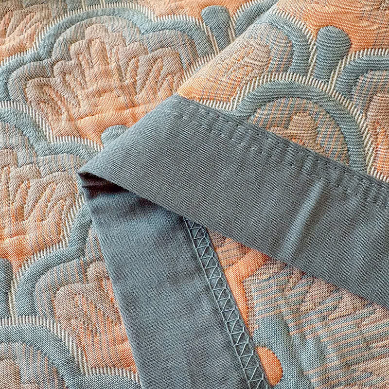 Dreilagige Jacquard-Musselin-Baumwolldecke mit Muschelmuster - image 11