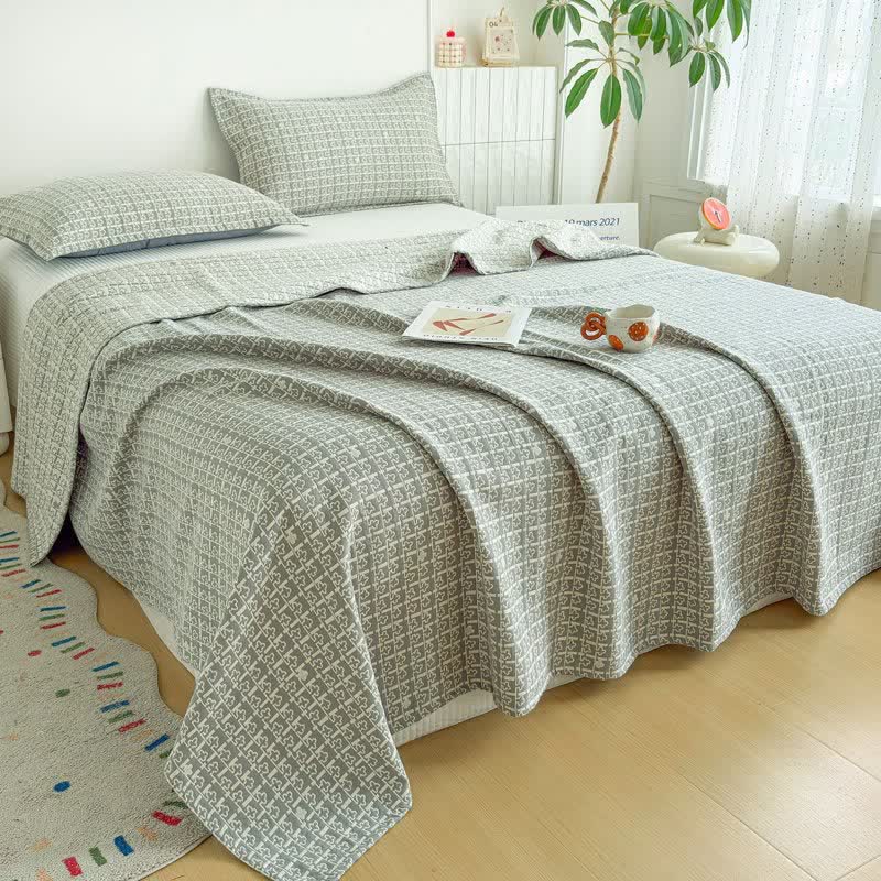 Moderne Jacquard-Baumwolldecke mit geometrischem Muster - image 10