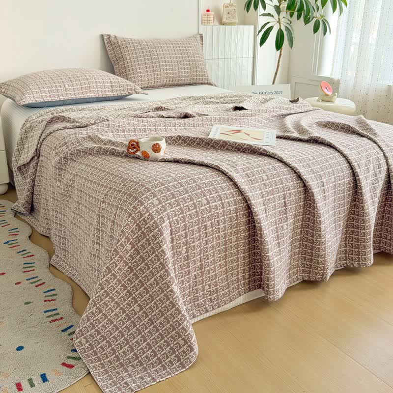 Moderne Jacquard-Baumwolldecke mit geometrischem Muster - image 2