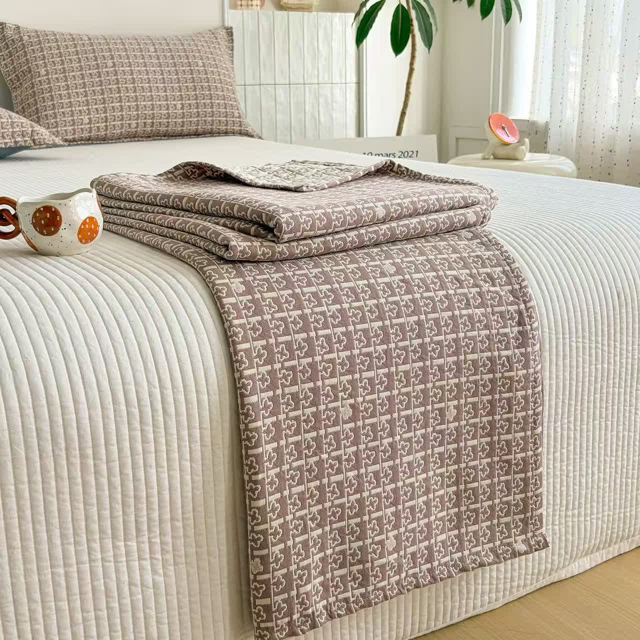 Moderne Jacquard-Baumwolldecke mit geometrischem Muster - image 4