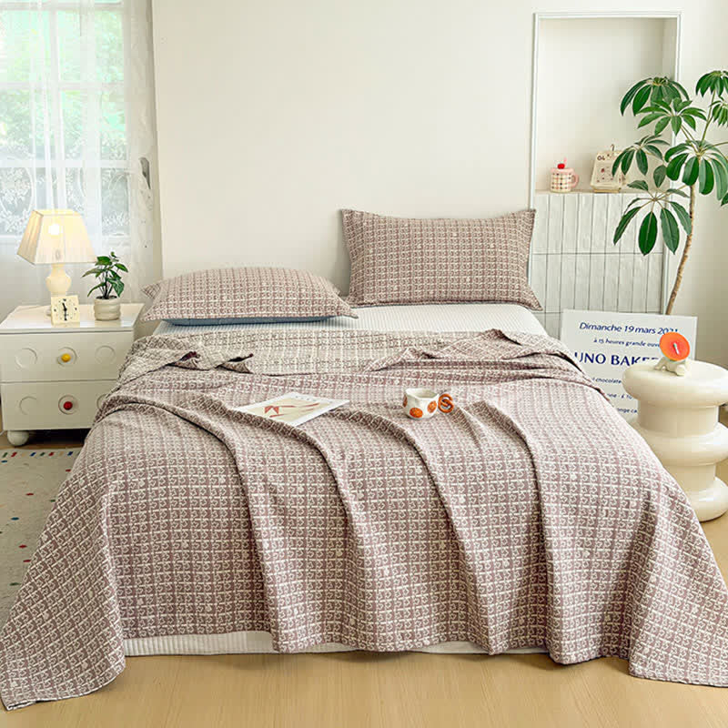 Moderne Jacquard-Baumwolldecke mit geometrischem Muster - image 1