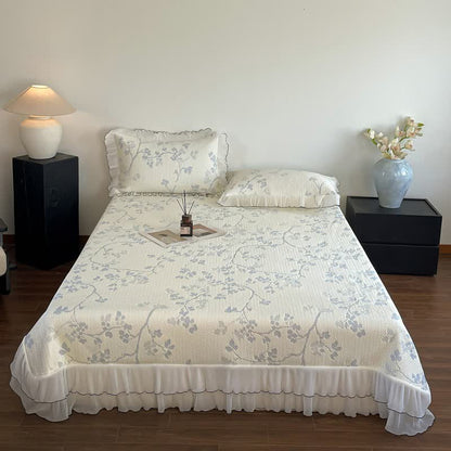 Bettwäsche-Set mit Rüschen, Blumenmuster und Zweigen - image 9