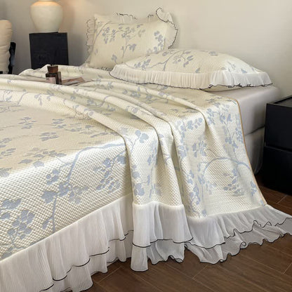 Bettwäsche-Set mit Rüschen, Blumenmuster und Zweigen - image 7