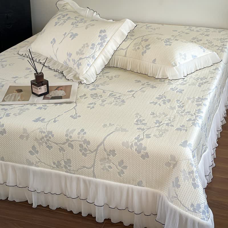 Bettwäsche-Set mit Rüschen, Blumenmuster und Zweigen - image 10