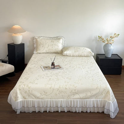 Bettwäsche-Set mit Rüschen, Blumenmuster und Zweigen - image 2