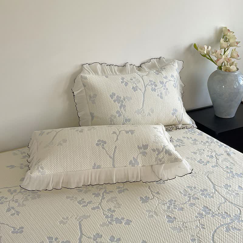 Bettwäsche-Set mit Rüschen, Blumenmuster und Zweigen - image 14