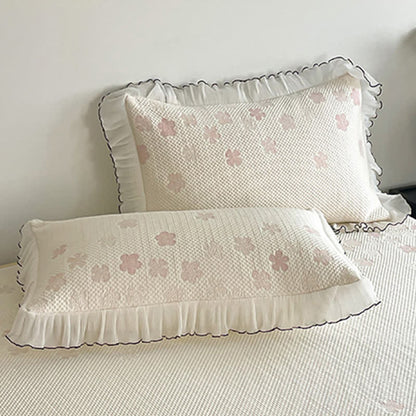 Bettwäsche-Set mit Rüschen und floralem Jacquardmuster - image 7