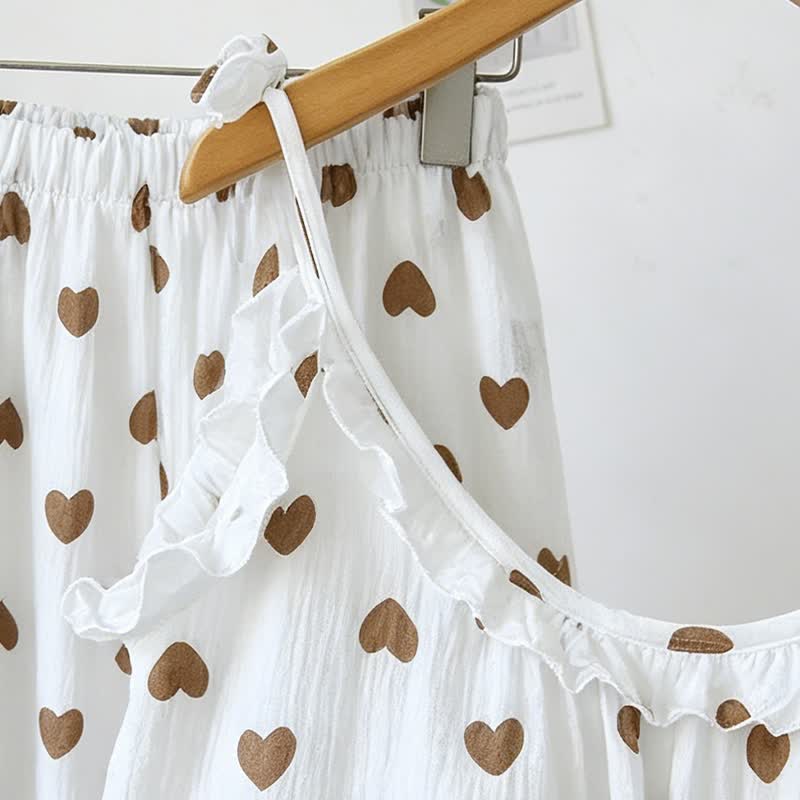 Rüschen-Herz-Baumwollgaze-Cami-Pyjama - image 3