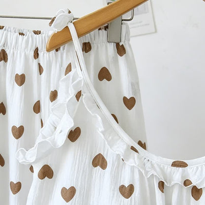 Rüschen-Herz-Baumwollgaze-Cami-Pyjama - image 3