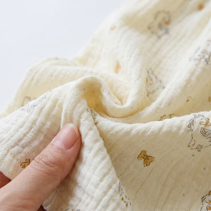 Rüschen-Pyjama aus Baumwollgaze mit Pferdemotiv - image 6
