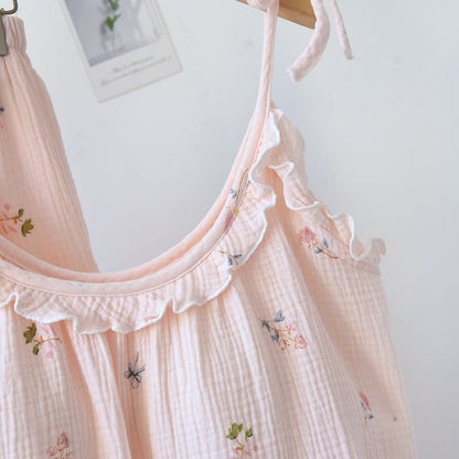Rüschen-Baumwoll-Cami-Pyjama mit zartem Blumenmuster - image 5