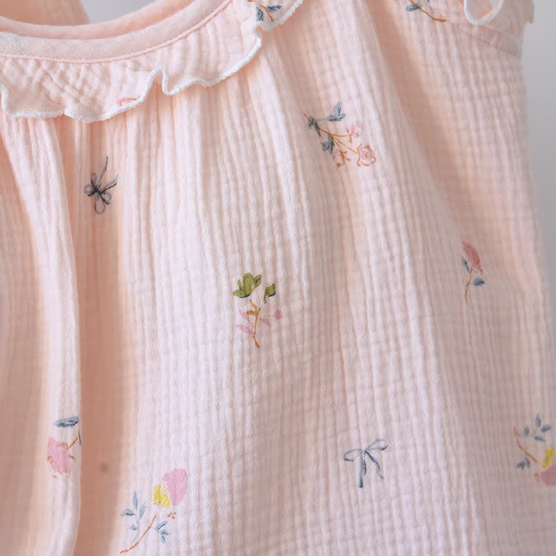 Rüschen-Baumwoll-Cami-Pyjama mit zartem Blumenmuster - image 9