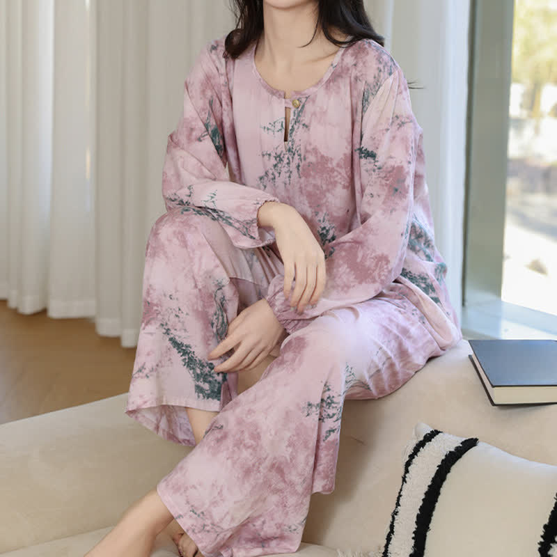 Orientalischer Zweig Langarm-Pyjama-Set - image 7