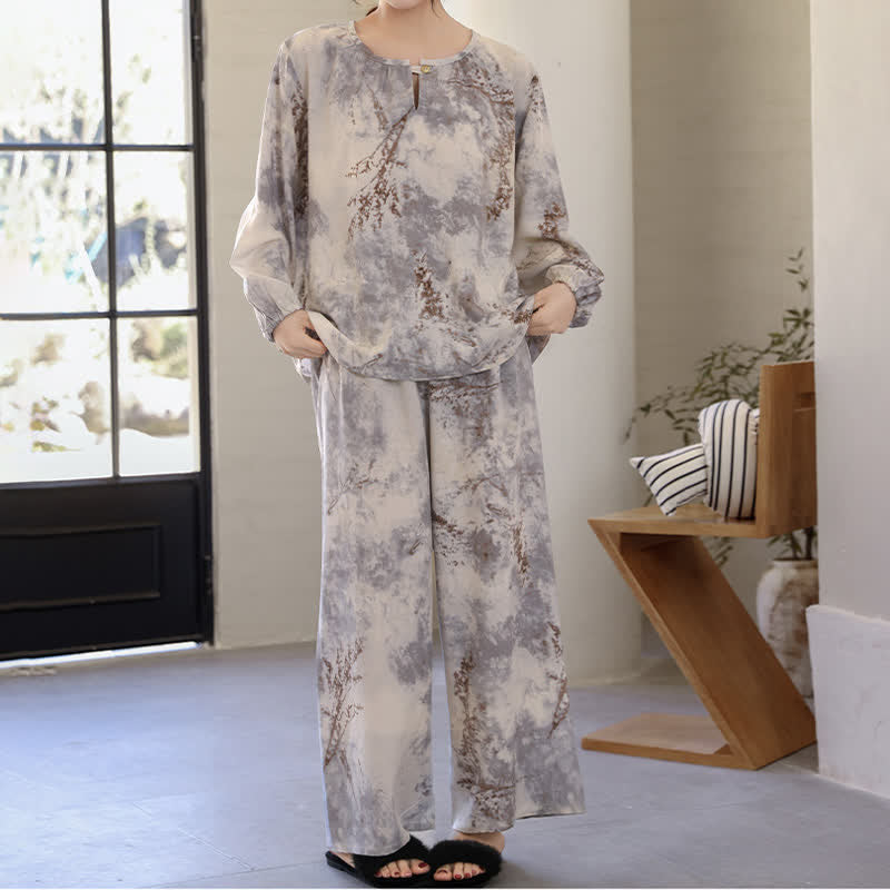 Orientalischer Zweig Langarm-Pyjama-Set - image 2