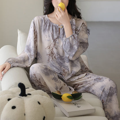 Orientalischer Zweig Langarm-Pyjama-Set - image 1