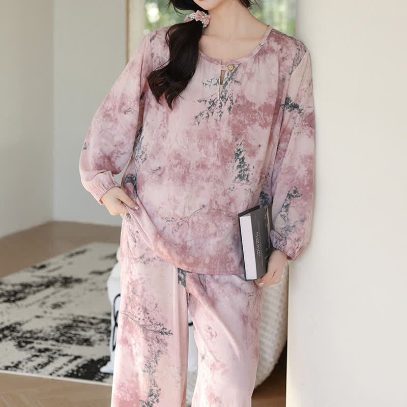 Orientalischer Zweig Langarm-Pyjama-Set - image 8