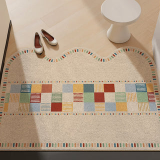 Retro-Farbblock-Teppich mit Wellenkante - Bunt - 31'' × 47'' - image 0