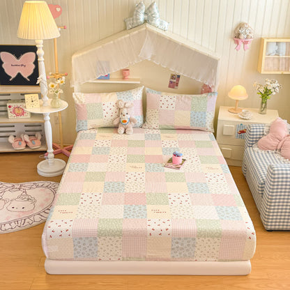 Bettwäsche-Set aus Baumwolle im Patchwork-Stil in Pastellfarben - Bunt - Königin - Bettwäsche-Set - image 0