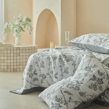 Wendebettwäsche-Set mit Zweig- und Blumenmuster - image 11