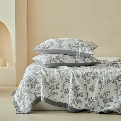 Wendebettwäsche-Set mit Zweig- und Blumenmuster - image 7