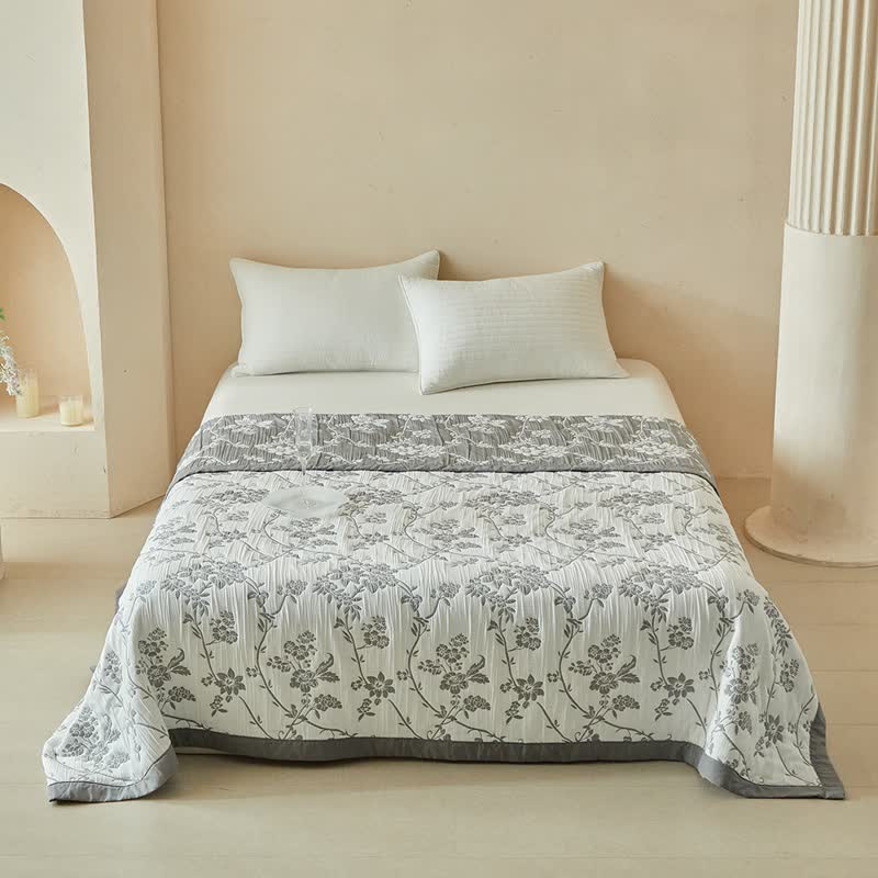 Wendebettwäsche-Set mit Zweig- und Blumenmuster - image 5