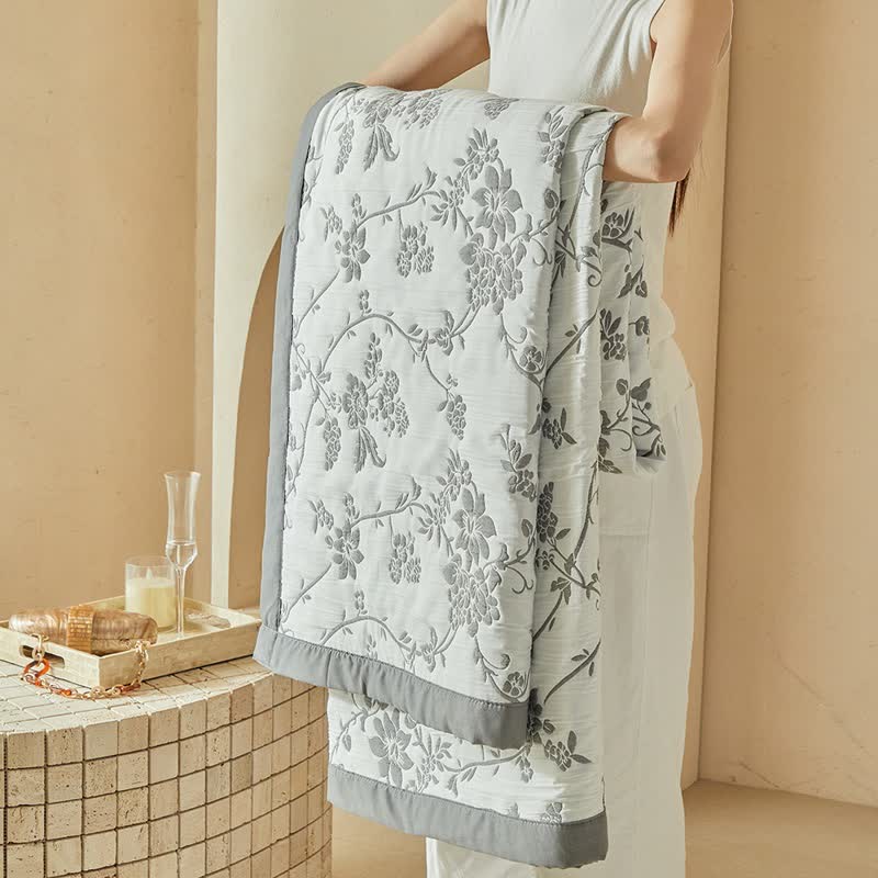 Wendebettwäsche-Set mit Zweig- und Blumenmuster - image 9