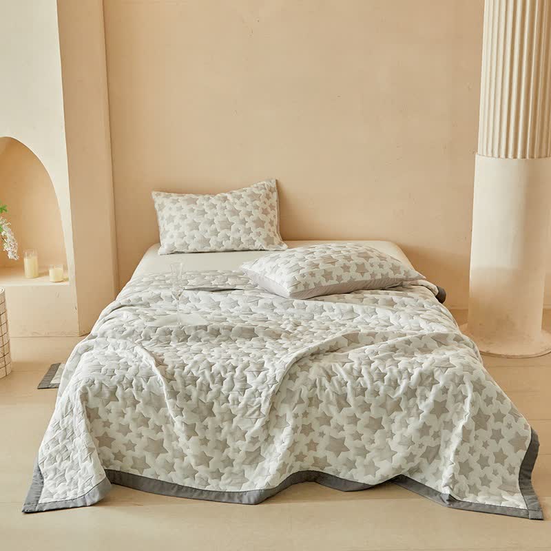 Wende-Quilt-Set mit neutralem Sternenmuster - image 2