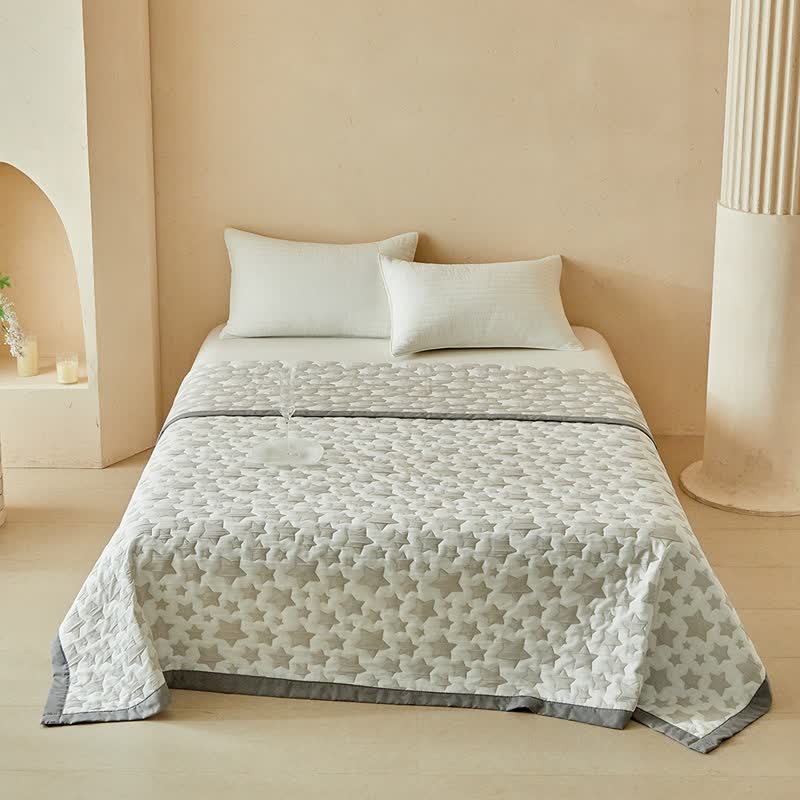 Wende-Quilt-Set mit neutralem Sternenmuster - image 9
