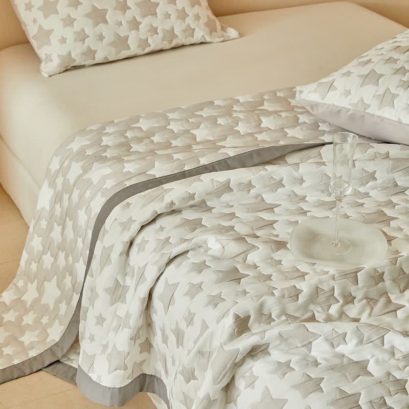 Wende-Quilt-Set mit neutralem Sternenmuster - image 15