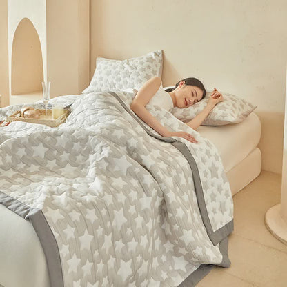 Wende-Quilt-Set mit neutralem Sternenmuster - image 11