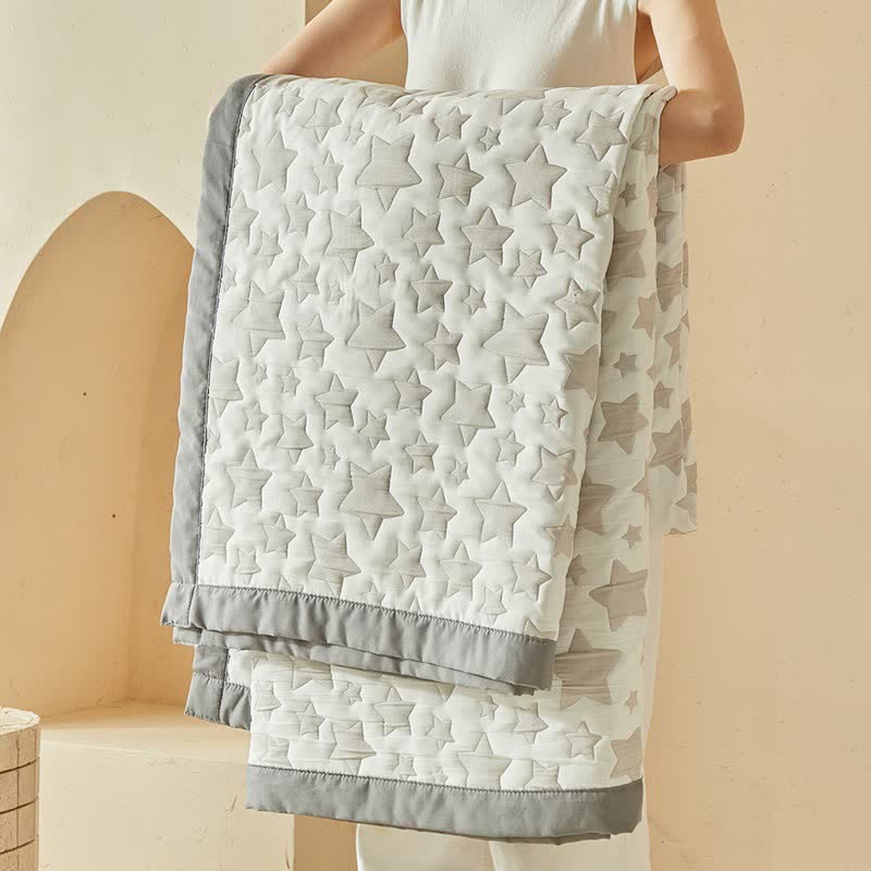 Wende-Quilt-Set mit neutralem Sternenmuster - image 12
