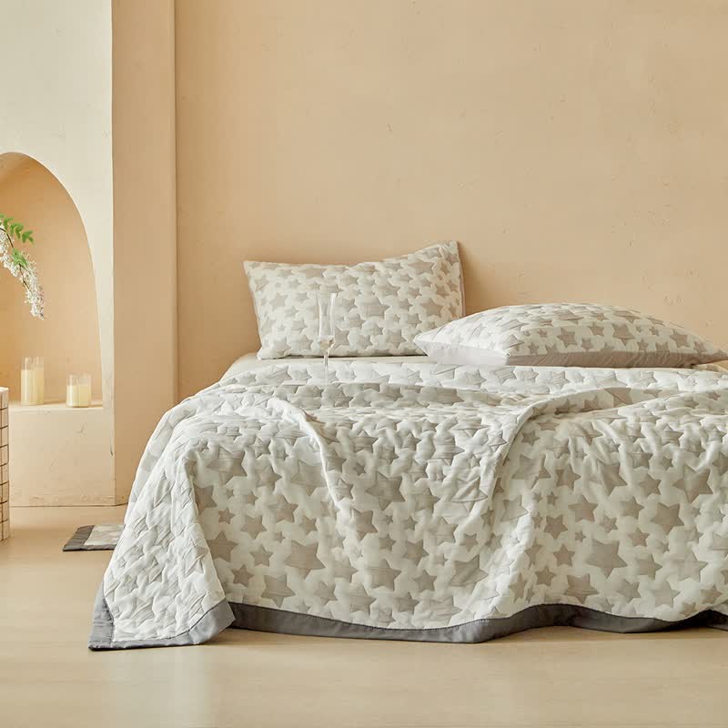 Wende-Quilt-Set mit neutralem Sternenmuster - image 5
